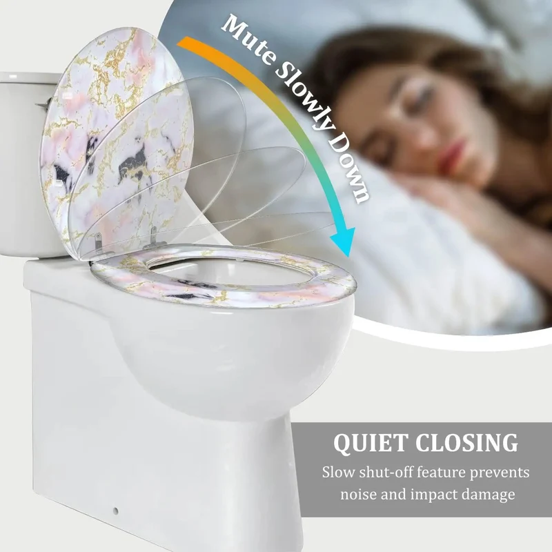 Smooth Ride Elongated Resin Toilet Seat For Bathroom Zero Drama Quick Release Hinges And Adjustable American Standard Fit Compatible With Skirter Design Toilets For Easy Home Swaps