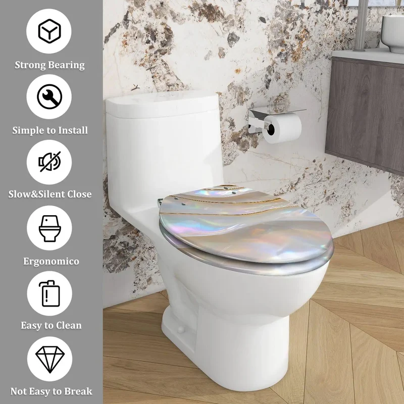 Universal Elongated Toilet Seat With Soft Close Cover Zero Fuss Install Top Shelf Comfort Solid Bathroom Upgrade Heavy Duty Hardware Fits Most Models Ditch That Rattling Seat Now