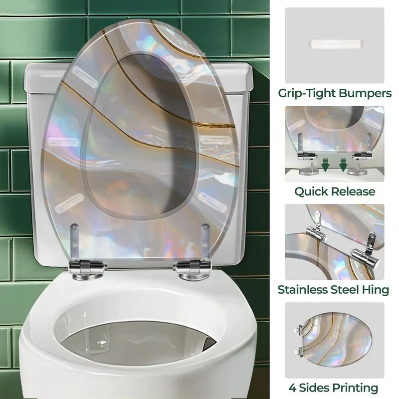Universal Elongated Toilet Seat With Soft Close Cover Zero Fuss Install Top Shelf Comfort Solid Bathroom Upgrade Heavy Duty Hardware Fits Most Models Ditch That Rattling Seat Now