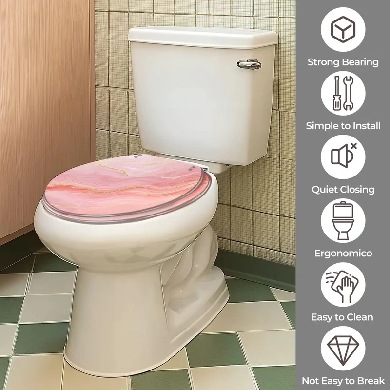 Round Resin Toilet Seat Featuring Adjustable Universal Mount Hardware For Quick Bathroom Upgrades Matching Hole Spacings From Four To Seven Inches Delivers No Sweat Daily Comfort