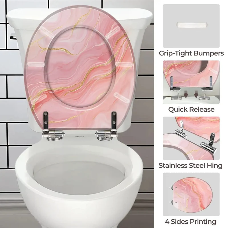 Round Resin Toilet Seat Featuring Adjustable Universal Mount Hardware For Quick Bathroom Upgrades Matching Hole Spacings From Four To Seven Inches Delivers No Sweat Daily Comfort