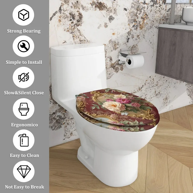 Heavy Duty Elongated Resin Toilet Seat For Bathroom Commode Silent Closing Rock Solid Construction Zero Stress Assembly Universal Fit For Standard Toilets No Drama Just Big Time Comfort