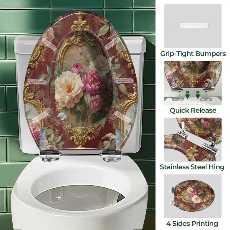 Heavy Duty Elongated Resin Toilet Seat For Bathroom Commode Silent Closing Rock Solid Construction Zero Stress Assembly Universal Fit For Standard Toilets No Drama Just Big Time Comfort