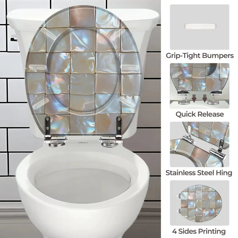 Round Resin Toilet Seat Built Tough For Snug Universal Fit With Fully Adjustable Hole Spacing Quick Snap Assembly Real Sturdy Bathroom Upgrade For Daily Use