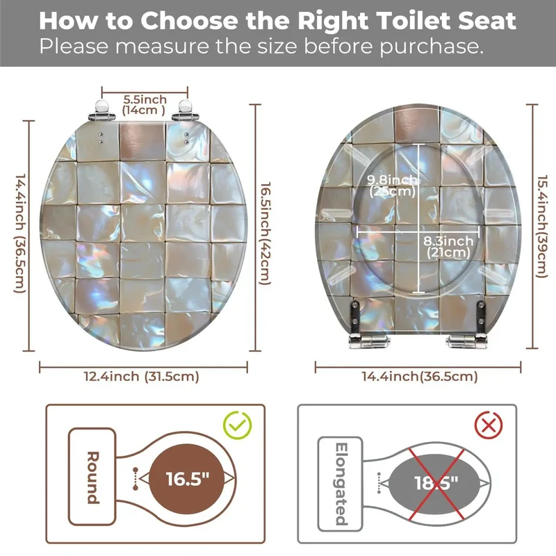 Round Resin Toilet Seat Built Tough For Snug Universal Fit With Fully Adjustable Hole Spacing Quick Snap Assembly Real Sturdy Bathroom Upgrade For Daily Use