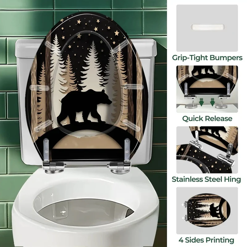 Top Tier Elongated Toilet Seat Molded From Heavy Duty Resin For Bathroom Fixtures Featuring Universal Top Mount Hardware Quick Snap Assembly And No Fuss Daily Use