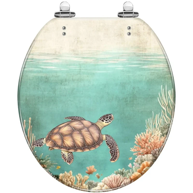 Round Molded Resin Toilet Seat For Bathroom With Quick Adjustable Hinges And Universal Mount Hardware That Snaps Right On For A Secure Lock And Effortless Grime Wipe Down Routine Any Day