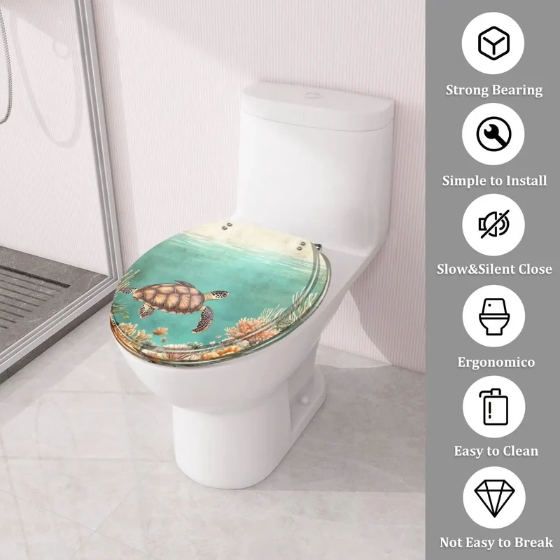 Round Molded Resin Toilet Seat For Bathroom With Quick Adjustable Hinges And Universal Mount Hardware That Snaps Right On For A Secure Lock And Effortless Grime Wipe Down Routine Any Day