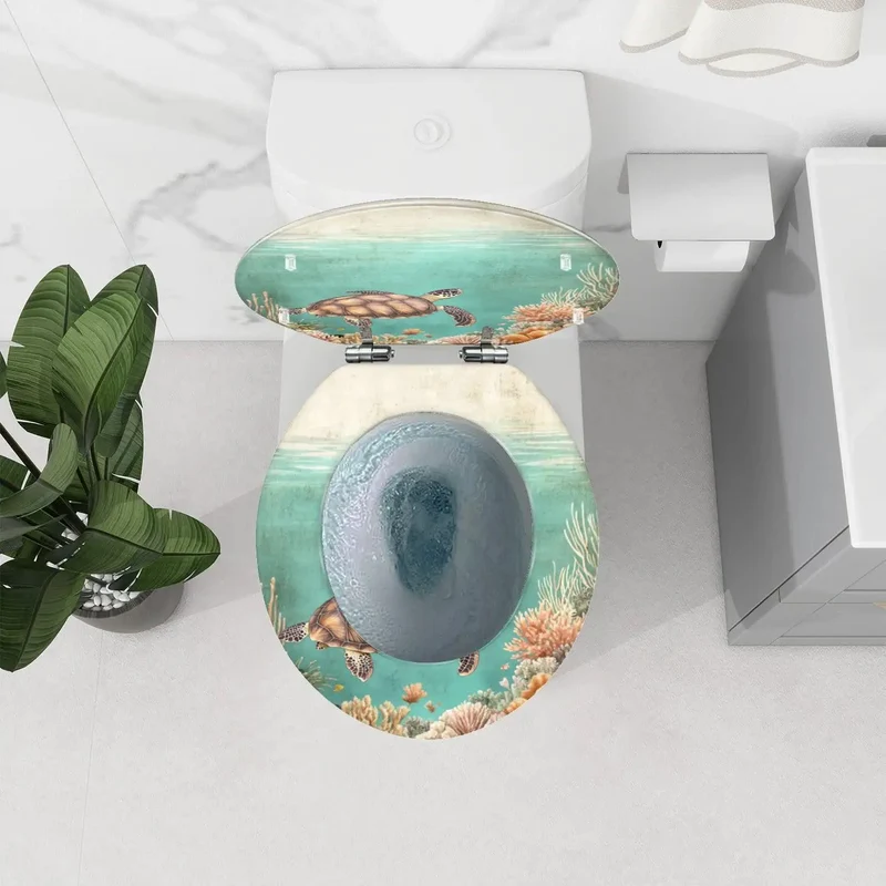 Round Molded Resin Toilet Seat For Bathroom With Quick Adjustable Hinges And Universal Mount Hardware That Snaps Right On For A Secure Lock And Effortless Grime Wipe Down Routine Any Day