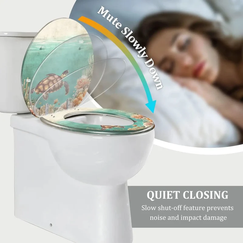 Round Molded Resin Toilet Seat For Bathroom With Quick Adjustable Hinges And Universal Mount Hardware That Snaps Right On For A Secure Lock And Effortless Grime Wipe Down Routine Any Day