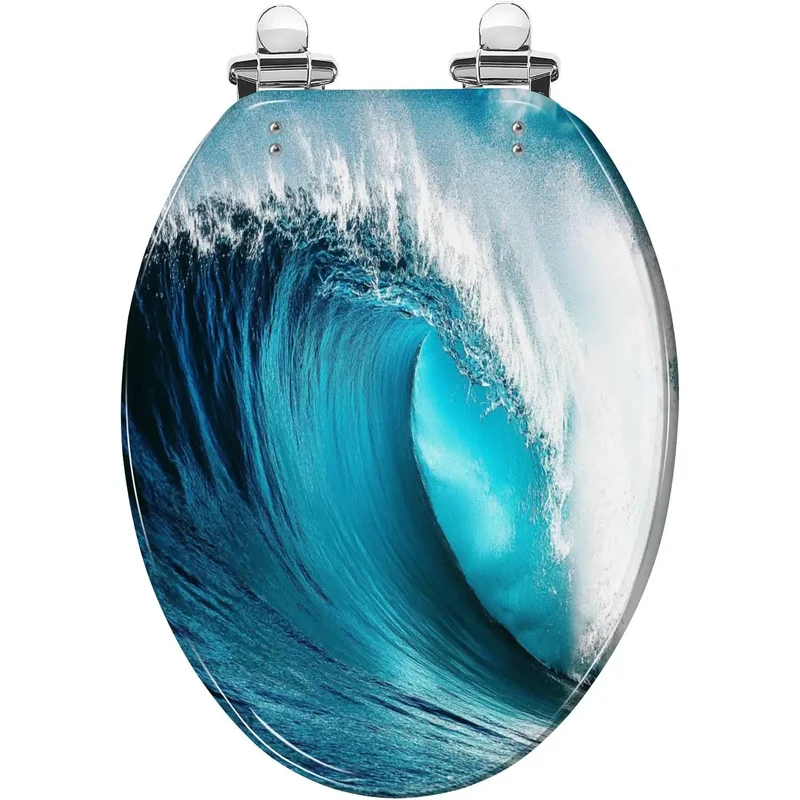 Elongated Resin Toilet Seat with Adjustable Hinges Fits 18.5 by 14.5 Inches Easy Mount Standard Width for Bathroom Upgrade Durable Heavy Duty Resin Comfortable Seating Rock Solid Construction