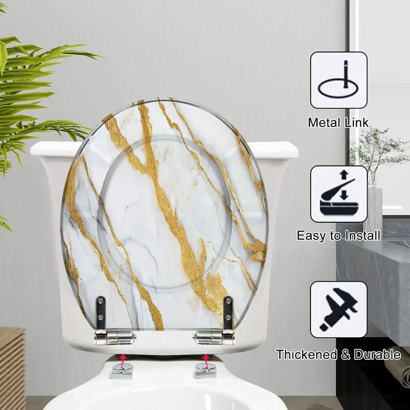 Heavy Duty Round Resin Toilet Seat Featuring Fully Adjustable Hinges And Secure Hardware For Standard Toilets No Fuss Setup Top Rated Bathroom Comfort Installation