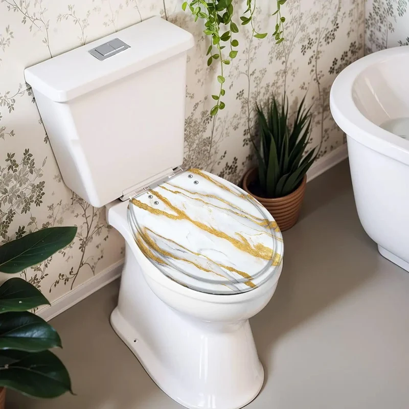 Heavy Duty Round Resin Toilet Seat Featuring Fully Adjustable Hinges And Secure Hardware For Standard Toilets No Fuss Setup Top Rated Bathroom Comfort Installation