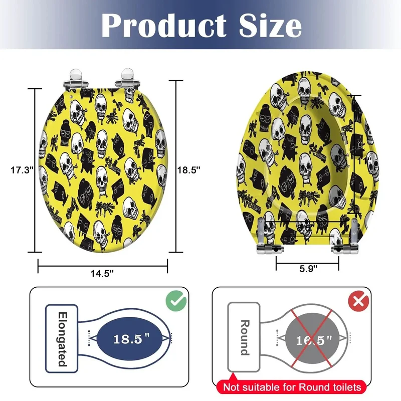Heavy Duty Elongated Toilet Seat For Bathroom With Smooth Quick Release Hinges And Rock Solid Frame Providing Super Comfy Seating Experience Daily Without Any Loose Hardware Problems