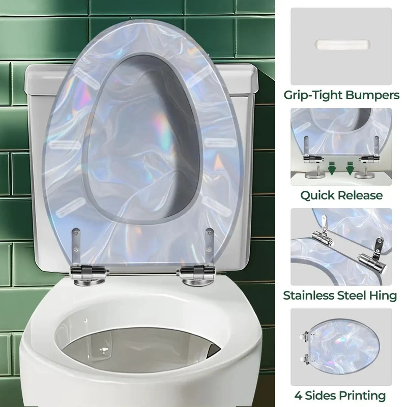 Top Shelf Elongated Resin Toilet Seat For Bathroom Fits Most Extended Bowls Up To 19 Inches Long Includes Two Sets Of Hardware For Snap Setup Built Different To Withstand Daily Grind And Keep Things Looking Crisp Year Round