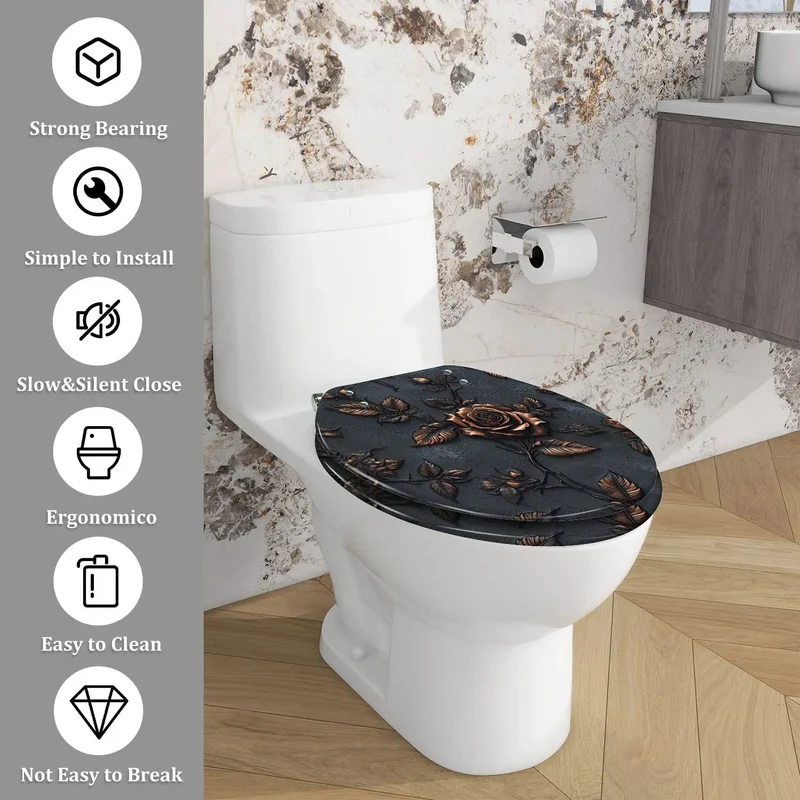 Heavy Duty Elongated Resin Toilet Seat For Universal Bathrooms Featuring No Sweat Install And Snazzy Durable Finish With Non Slip Hinges For A Quick Home Upgrade Makes Life Easier