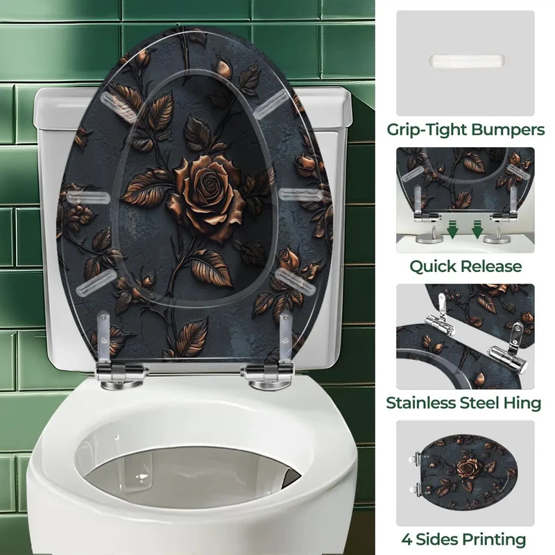Heavy Duty Elongated Resin Toilet Seat For Universal Bathrooms Featuring No Sweat Install And Snazzy Durable Finish With Non Slip Hinges For A Quick Home Upgrade Makes Life Easier