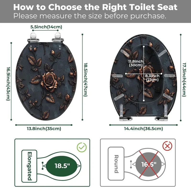 Heavy Duty Elongated Resin Toilet Seat For Universal Bathrooms Featuring No Sweat Install And Snazzy Durable Finish With Non Slip Hinges For A Quick Home Upgrade Makes Life Easier