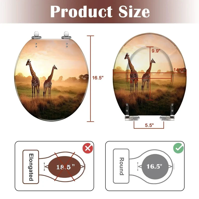 Top Notch Round Resin Toilet Seat For Bathroom Crafted With Flexible Stainless Hinges And A 165X145 Standard Fitment For A No Sweat Install And Hella Easy Daily Washing Around The House