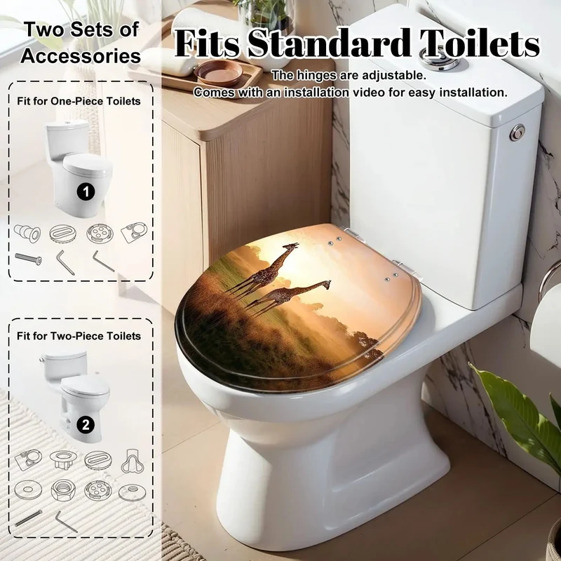 Top Notch Round Resin Toilet Seat For Bathroom Crafted With Flexible Stainless Hinges And A 165X145 Standard Fitment For A No Sweat Install And Hella Easy Daily Washing Around The House