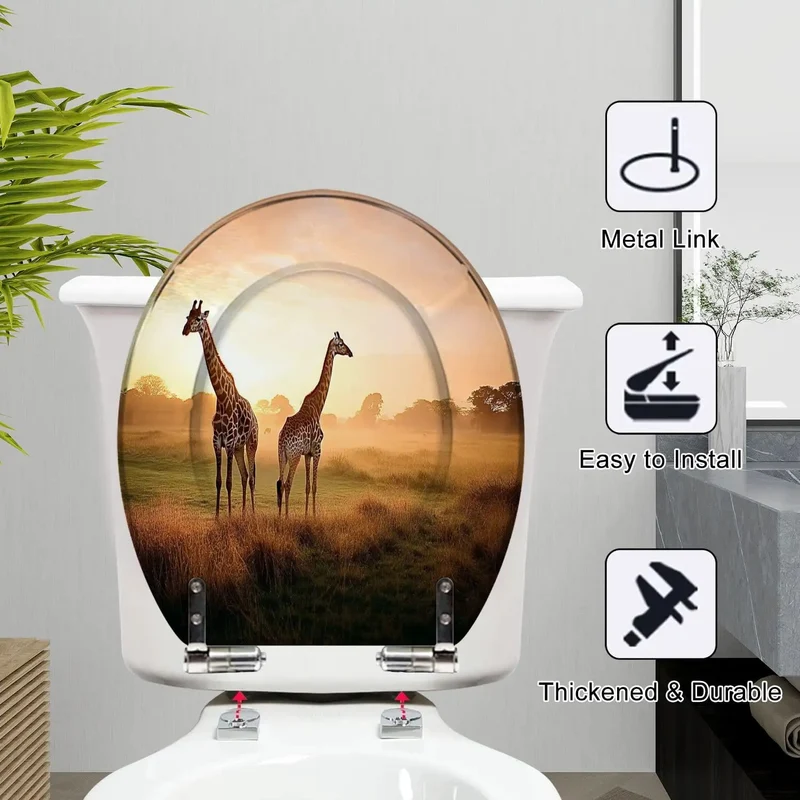 Top Notch Round Resin Toilet Seat For Bathroom Crafted With Flexible Stainless Hinges And A 165X145 Standard Fitment For A No Sweat Install And Hella Easy Daily Washing Around The House