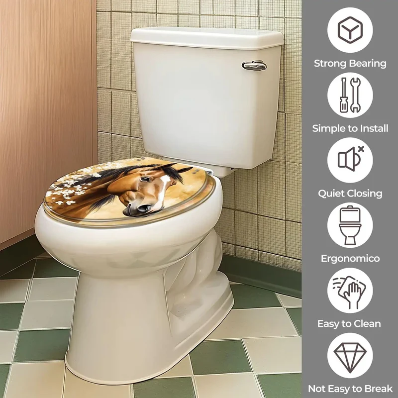 Round Vintage Farmhouse Resin Toilet Seat Lowkey Slaying Your Bathroom Aesthetic Adjustable to Fit Mounting Holes 4 to 7 Inches and Width 14 to 15 Inches Works for Most Models and Comes Loaded with Dual Hardware Sets for a Super Easy Swap with Flawless