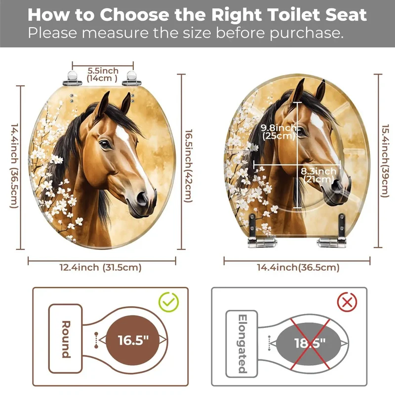 Round Vintage Farmhouse Resin Toilet Seat Lowkey Slaying Your Bathroom Aesthetic Adjustable to Fit Mounting Holes 4 to 7 Inches and Width 14 to 15 Inches Works for Most Models and Comes Loaded with Dual Hardware Sets for a Super Easy Swap with Flawless