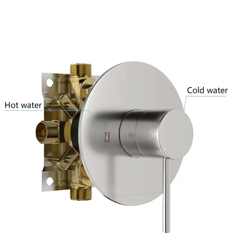 Heavy Duty Shower Faucet Set With Rock Solid 10 Inch Rainfall Head And Pressure Balanced Valve In Top Shelf Brushed Nickel Finish For Steady Flow And No More Temp Flips