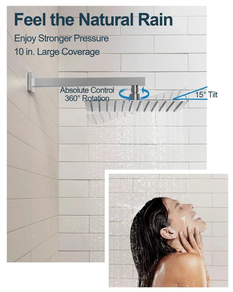 Top Tier Slick Finish Rock Solid Rain Shower System With Dope Handheld Sprayer And Quick Grab Slide Bar In Crisp Brushed Nickel Featuring Heavy Duty Pressure Balance Valve For Zero Temp Spikes Bathroom Upgrade