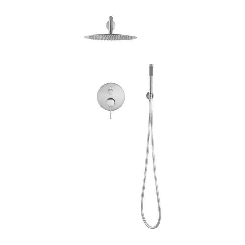 Solid Shower System Featuring 10 Inch Brushed Nickel Rainfall Head And High Pressure Handheld Sprayer For No Fuss Bathroom Upgrades And Slick Water Flow