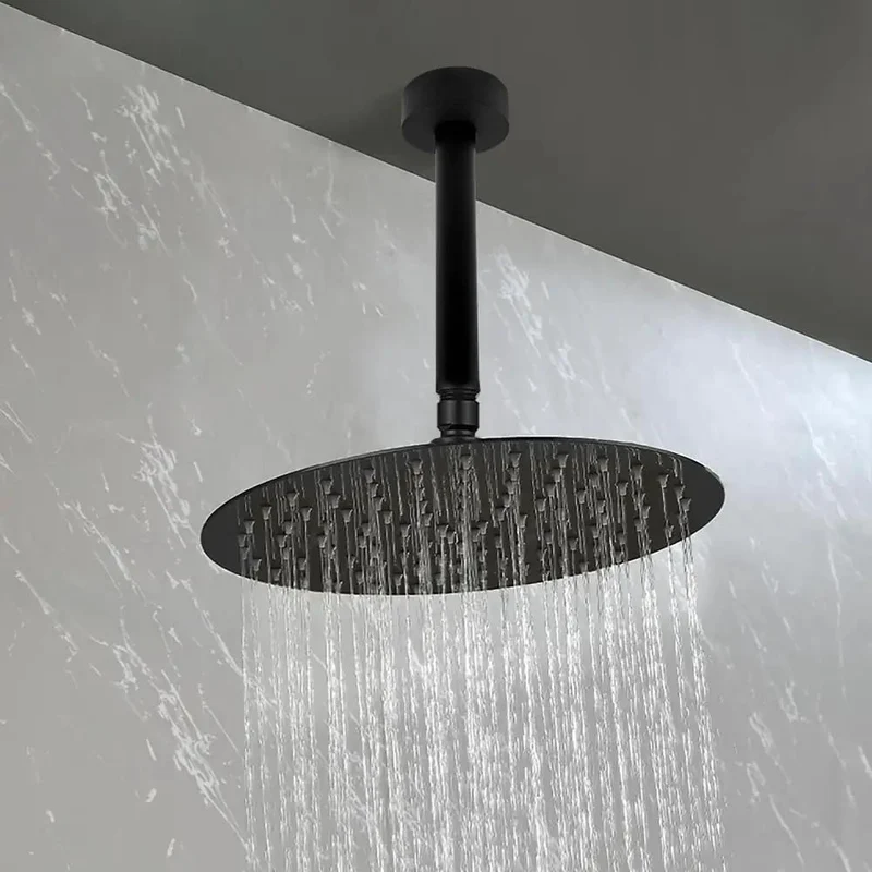 Flex Matte Black Shower System With 10 Inch Ceiling Mount Rain Head And Handheld Wand Offers Top Shelf Performance For A Clean Bathroom Vibe With 360 Rotation