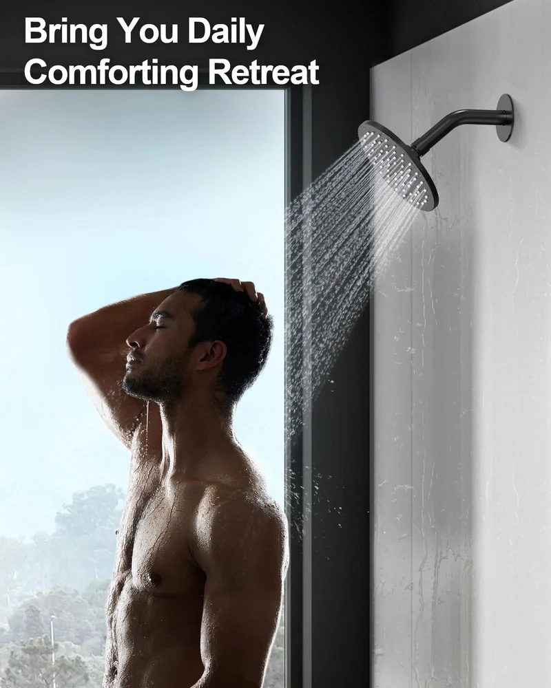 Heavy Duty Matte Black Dual Rainfall Shower System Top Tier Bathroom Fixture With Sleek Stainless Steel Build And Three Smooth Water Modes For Epic Daily Showers And Easy Wall Mount Install That Really Goes Hard For Your Home Spa Setup