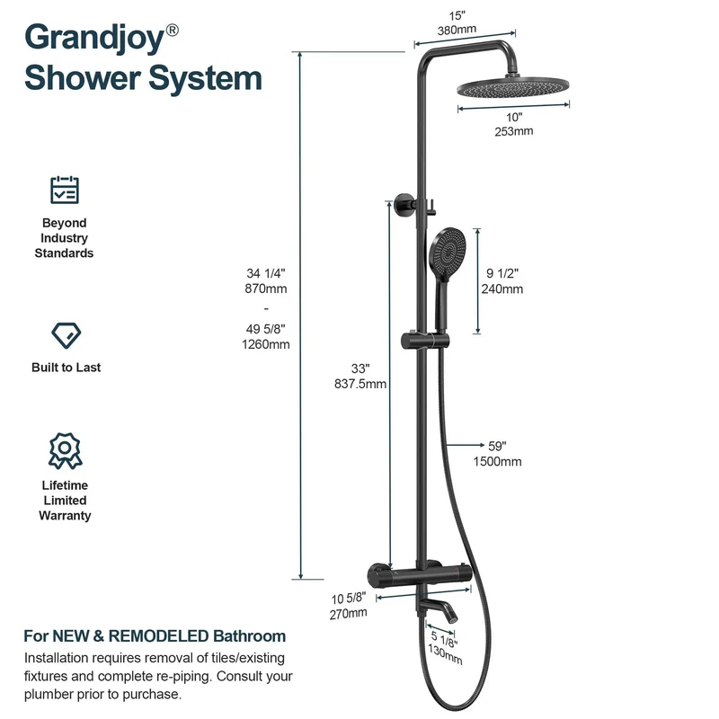 Slick Matte Black Exposed Tub And Shower System With 10 Inch Rainfall Head Handheld Sprayer And Dual Valve Tub Spout Providing A Smooth Heavy Duty Bathroom Game Changer Setup