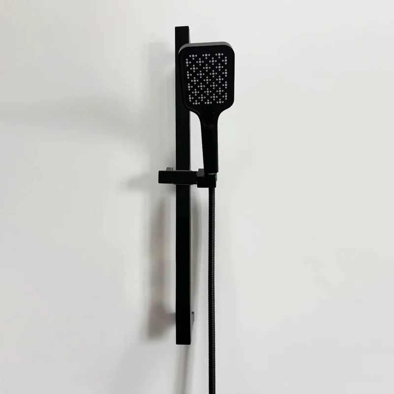 Sleek Matte Black Handheld Shower System With Rock Solid Adjustable Slide Bar And Supercharged High Pressure Spray Including Flexible Hose And Easy Wipe Silicone Nozzles For A Zero Hassle Bathroom Refresh