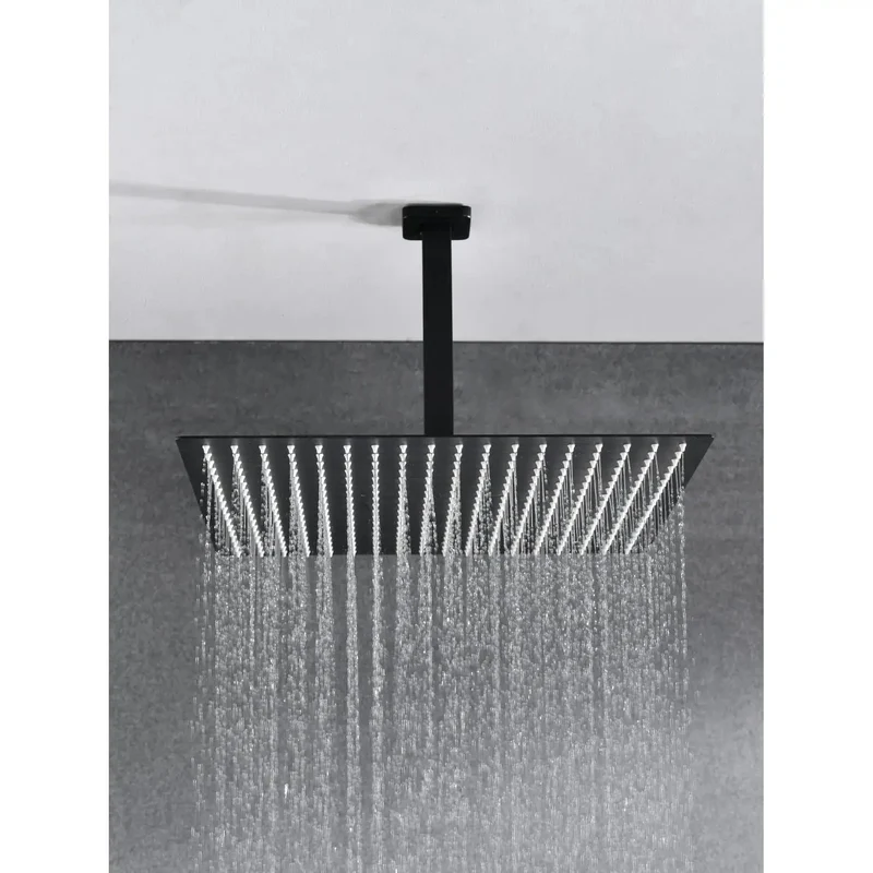 Top Tier Matte Black Shower System Combo With Wall Mounted Rainfall Head And Reliable Handheld Sprayer Built Tough With Self Cleaning Nozzles For A Game Changing Bathroom Upgrade