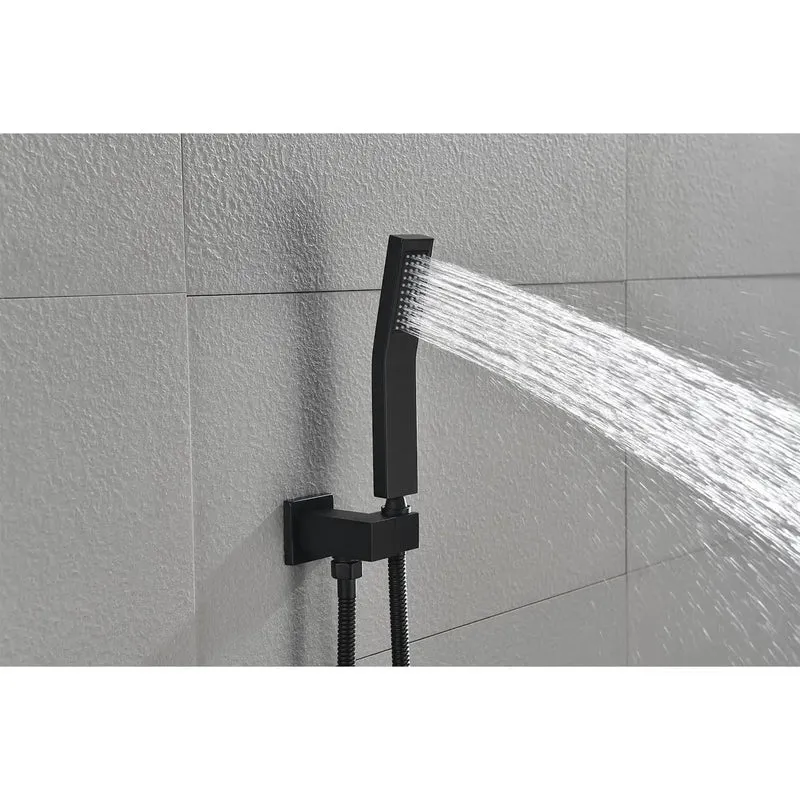 Top Tier Matte Black Shower System Combo With Wall Mounted Rainfall Head And Reliable Handheld Sprayer Built Tough With Self Cleaning Nozzles For A Game Changing Bathroom Upgrade