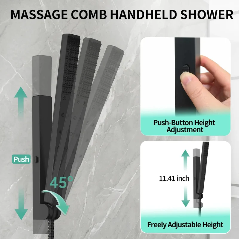 Premium Ceiling Mount Shower System Featuring 12 Inch Rainfall Head In Slick Matte Black Finish For Quick Hookups And Chill Spa Grade Bathroom Refresh