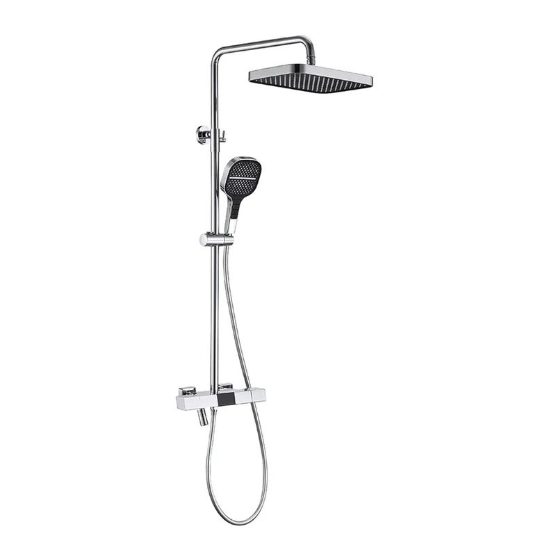 Heavy Duty Solid Copper Wall Mounted Exposed Shower System With Three Function Chrome Handheld Sprayer And Smooth Ceramic Cartridge That Packs Top Shelf Bathroom Power Every Dang Morning