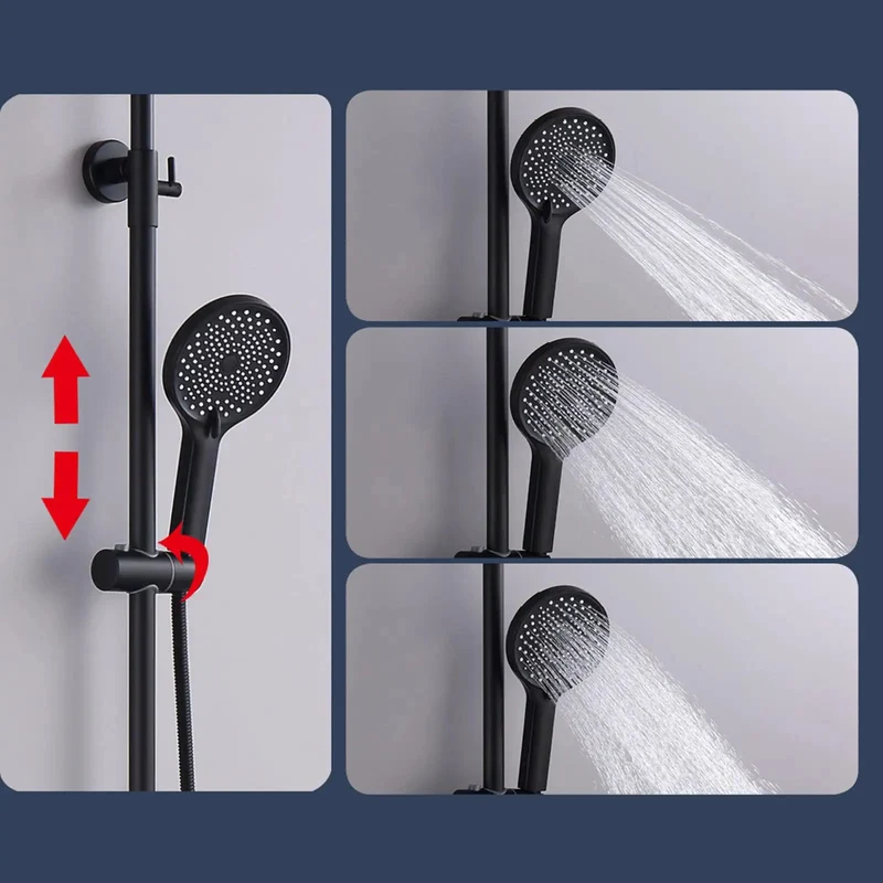 Super Solid Exposed Bathroom Shower System With Tub Spout And 180 Degree Rotating Spout In Crisp White Finish For Steady Stream And No Nonsense Daily Cleanup