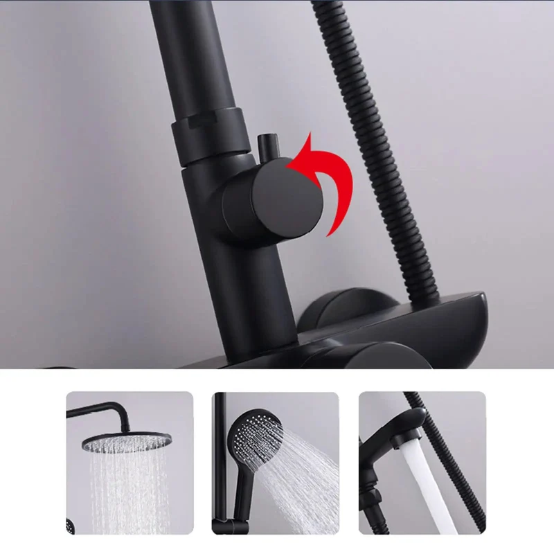 Super Solid Exposed Bathroom Shower System With Tub Spout And 180 Degree Rotating Spout In Crisp White Finish For Steady Stream And No Nonsense Daily Cleanup