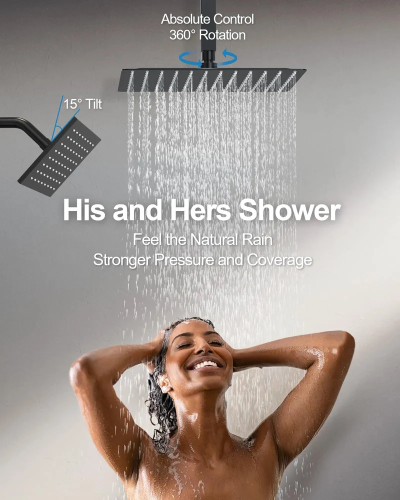 Top Shelf 12 Inch Matte Black Shower System With A Clever Digital Display That Monitors Heat And Shower Time On Its Own Features Three Smooth Spray Modes For A Ridiculously Easy Bathroom Refresh Routine