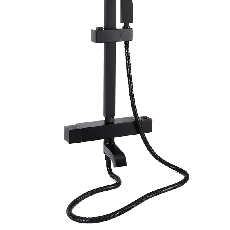 Kickass Shower System With Thermostatic Mixer And Beefy High Pressure Rain Shower Head Using Air Injection Tech To Maximize Flow And Crush Low Water Pressure Issues For Complete Bath Overhaul