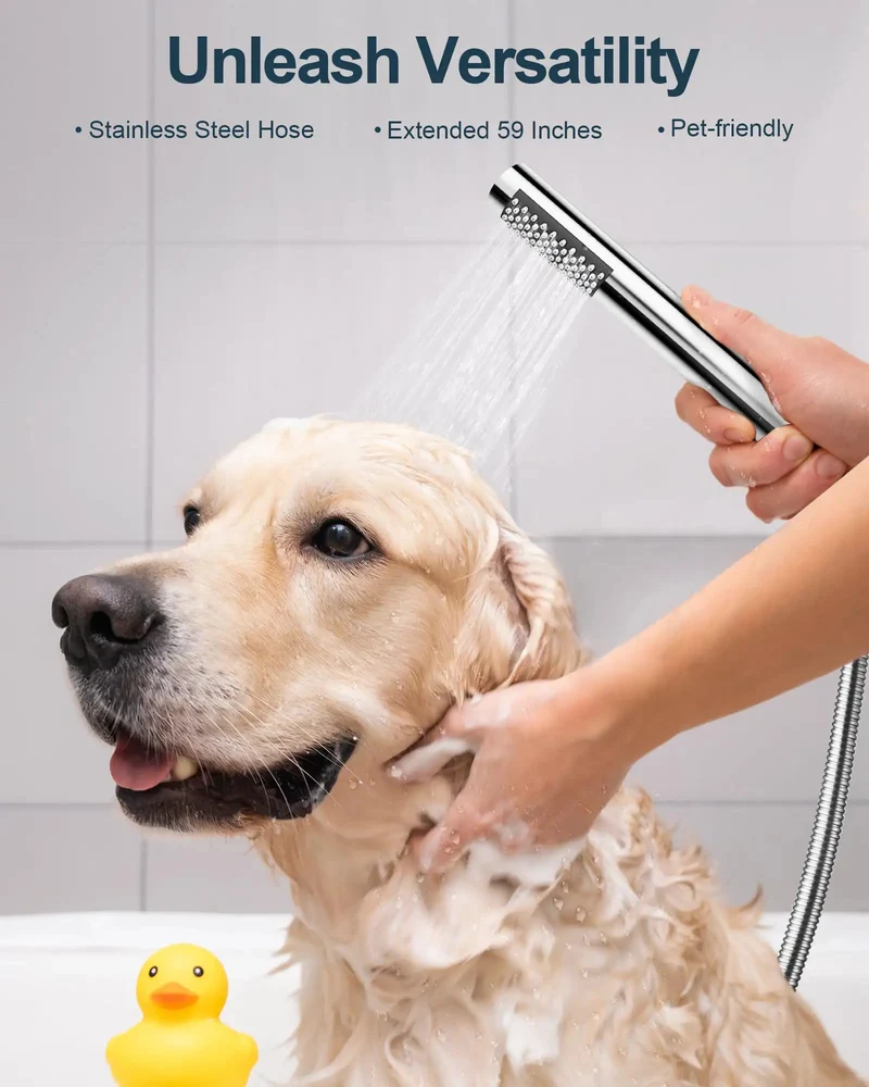 Kick Your Morning Routine Up A Notch With This Three Function Shower Faucet Set Featuring A Smooth 10 Inch Rainfall Head Versatile Side Spray And Handy Handheld Sprayer In Polished Chrome