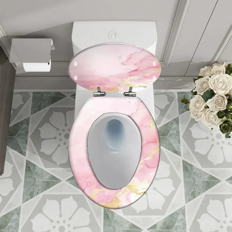 Elongated Toilet Seat Soft Close Lid Smooth Glide Bathroom Update Fast Install No Drama Setup Fits Most American Standard Hinges Adjustable Skirt Design Compatible Quiet Drop Lid Solid Build Quality