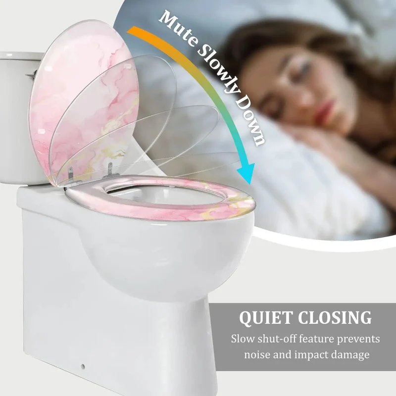 Elongated Toilet Seat Soft Close Lid Smooth Glide Bathroom Update Fast Install No Drama Setup Fits Most American Standard Hinges Adjustable Skirt Design Compatible Quiet Drop Lid Solid Build Quality