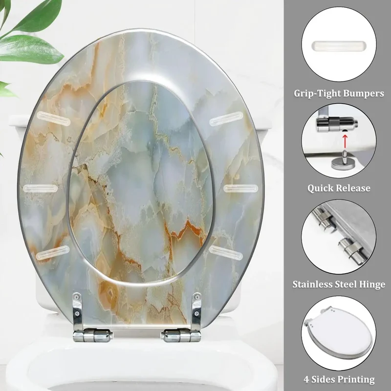 Tool Free Elongated Toilet Seat For Bathroom Universal American Standard Fit Adjustable Hinges Skirtless Compatible Real Darn Easy Setup Knockout Comfort Zero Headache Bathroom Essential Pick