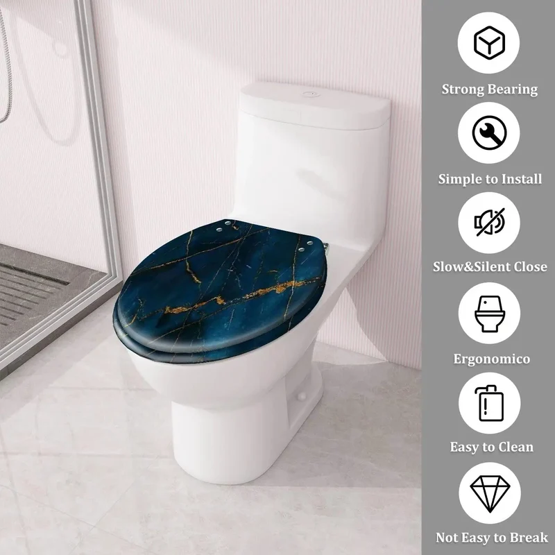 Round Resin Toilet Seat With Adjustable Hinges For American Standard Toilets Skirter Compatible Hassle Free Setup Smooth Finish Built Tough No Sweat Installation Fits 14 5 By 16 5 Inches Solid Bathroom Upgrade