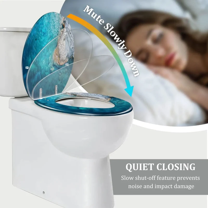 Hella Durable Elongated Toilet Seat Cover With Smooth As Silk Quiet Close Hinges And No Sweat Install Kit For Skirted Non Skirter Standard American Bathroom Fixtures Premium White Plastic Lid