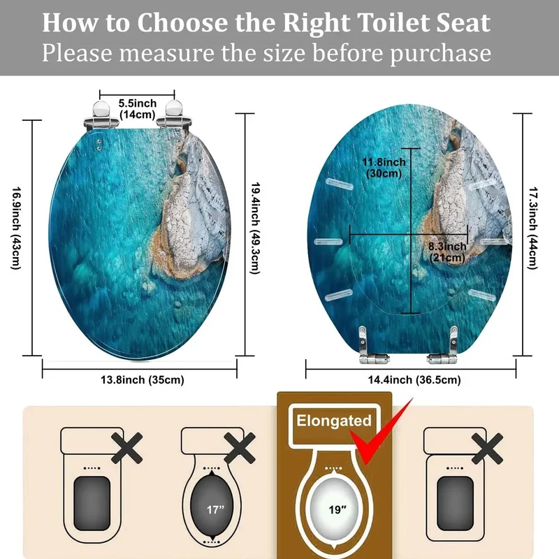 Hella Durable Elongated Toilet Seat Cover With Smooth As Silk Quiet Close Hinges And No Sweat Install Kit For Skirted Non Skirter Standard American Bathroom Fixtures Premium White Plastic Lid