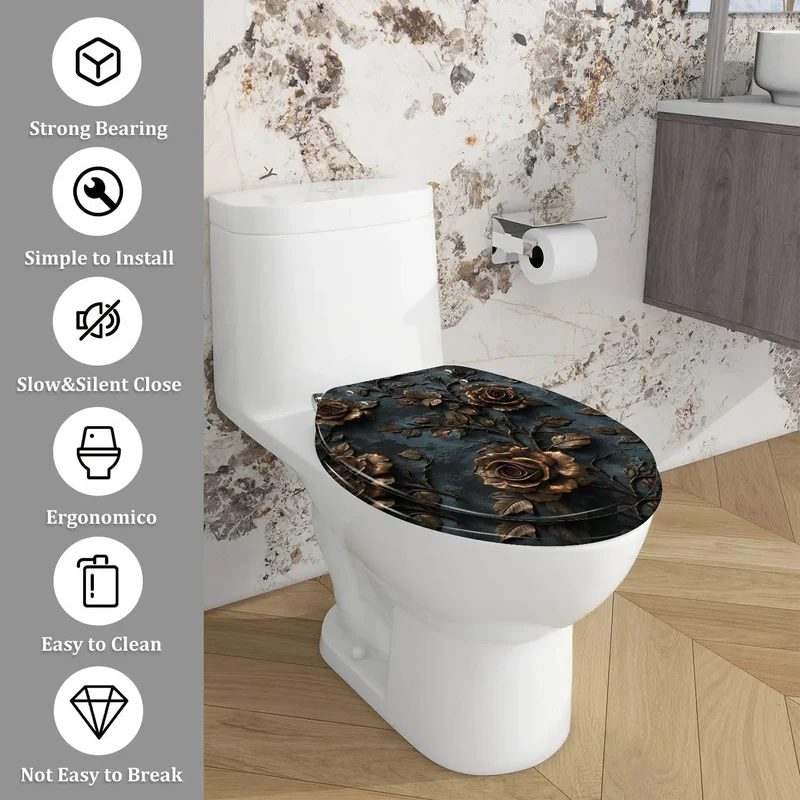 Built Different Resin Elongated Toilet Seat For Bathroom With Smooth Action Lid And Universal Fit Compatible With Most Standard Sizes Quick Hardware Included For No Sweat Setup